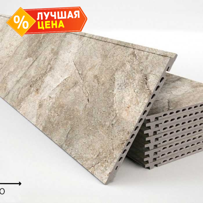 Керамогранитная плита FAVEKER GA16 для НФС, Rocks Gris, 1200*400*18 мм