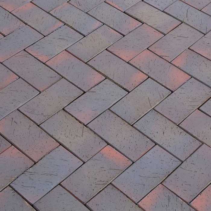 Клинкерная брусчатка Lode Etna темно-пестрая шероxоватая, 200x100x47 мм