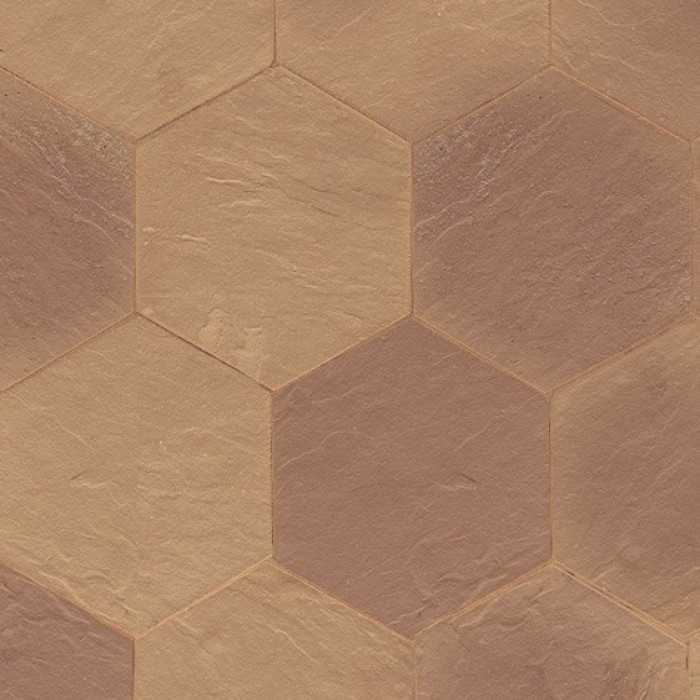 Клинкерная брусчатка Muhr №08 Lachsrot, гексагон 200x52 мм